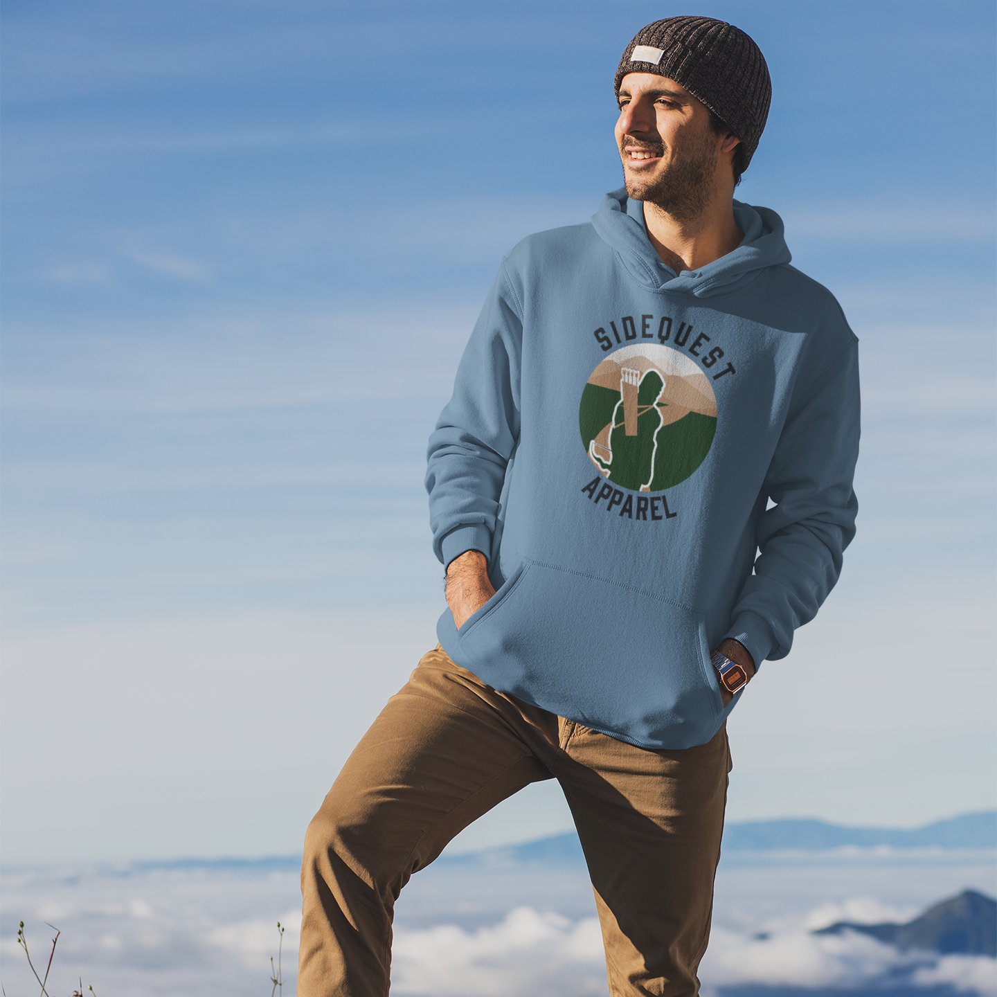 Sudadera con capucha Sidequest - Texto oscuro (Unisex)