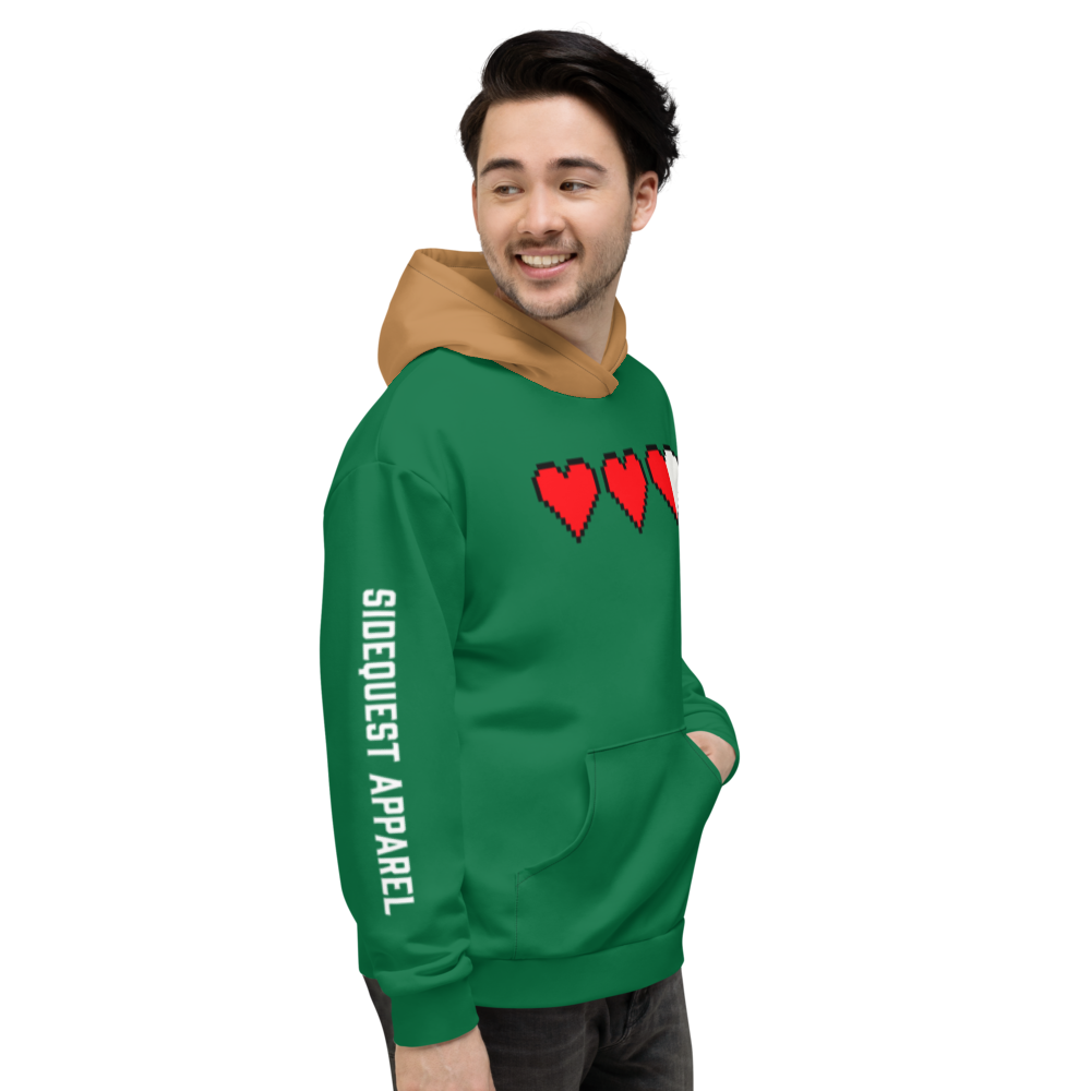 Sudadera con capucha Zelda Pixel Hearts marrón (Unisex)