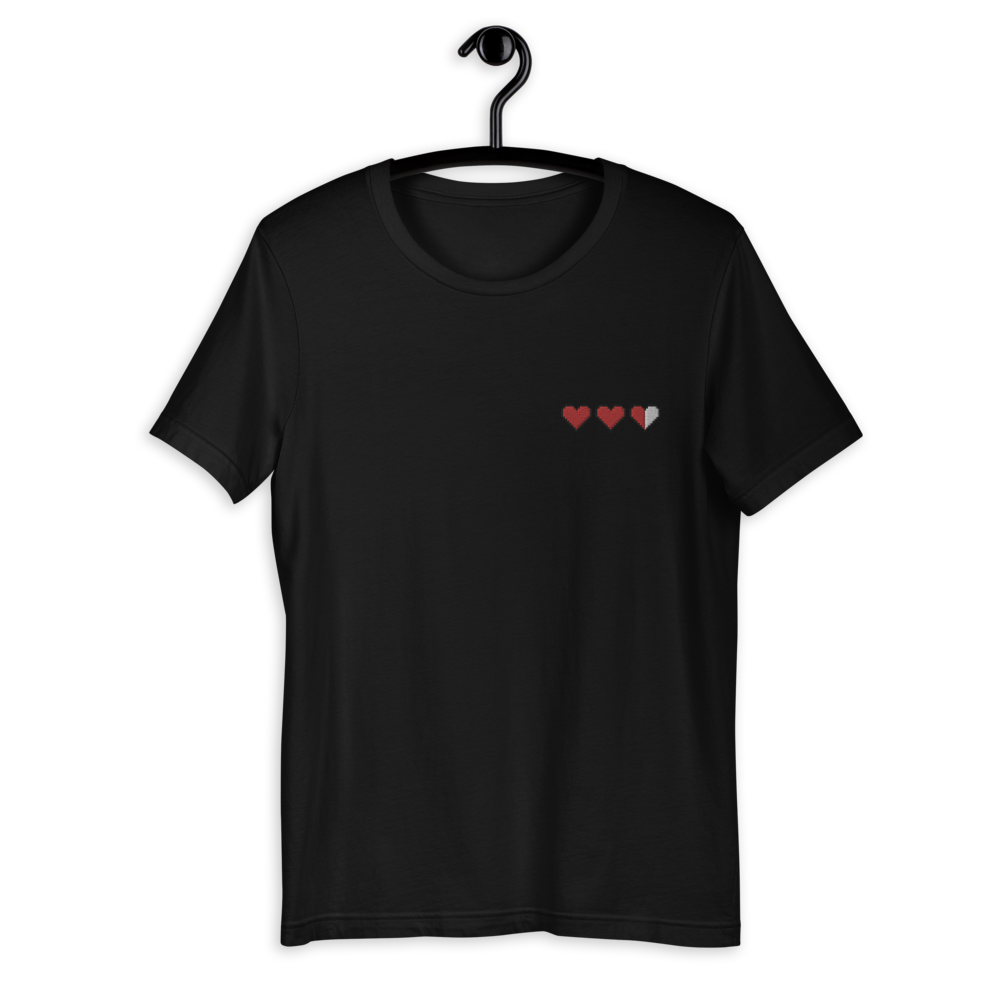 Zelda Pixel Hearts Embroidered Shirt (Unisex)