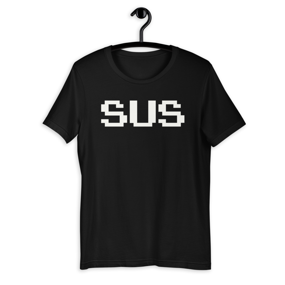 Camiseta con texto blanco Among Us Sus (Unisex)