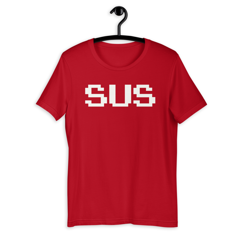Camiseta con texto blanco Among Us Sus (Unisex)