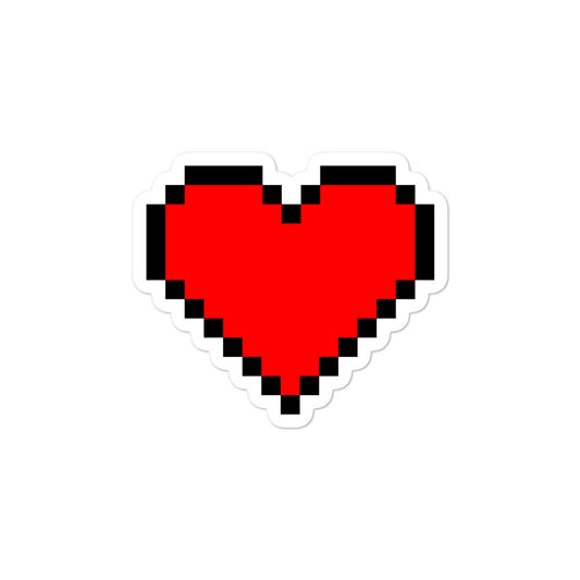 Jugador de 8 bits Pixel Heart Pegatina