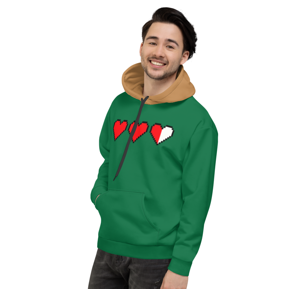 Sudadera con capucha Zelda Pixel Hearts marrón (Unisex)