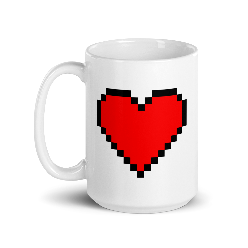 Taza Corazón de píxeles
