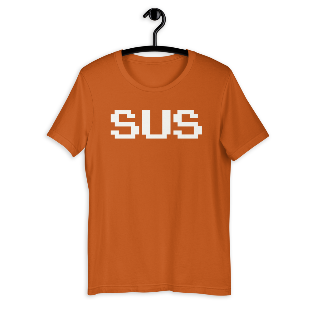 Camiseta con texto blanco Among Us Sus (Unisex)