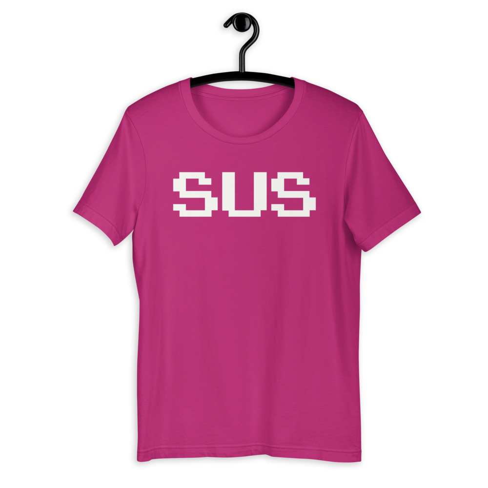 Camiseta con texto blanco Among Us Sus (Unisex)