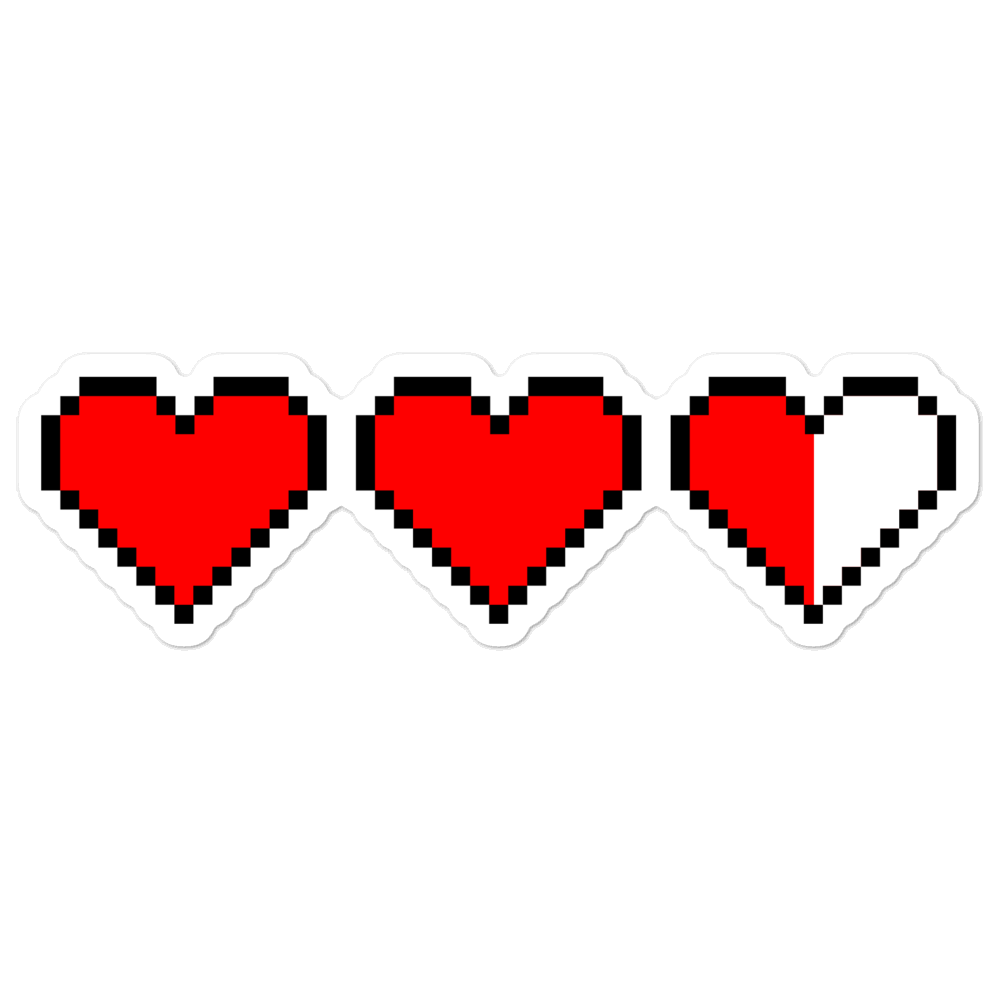 Zelda Pixel Hearts Stickers