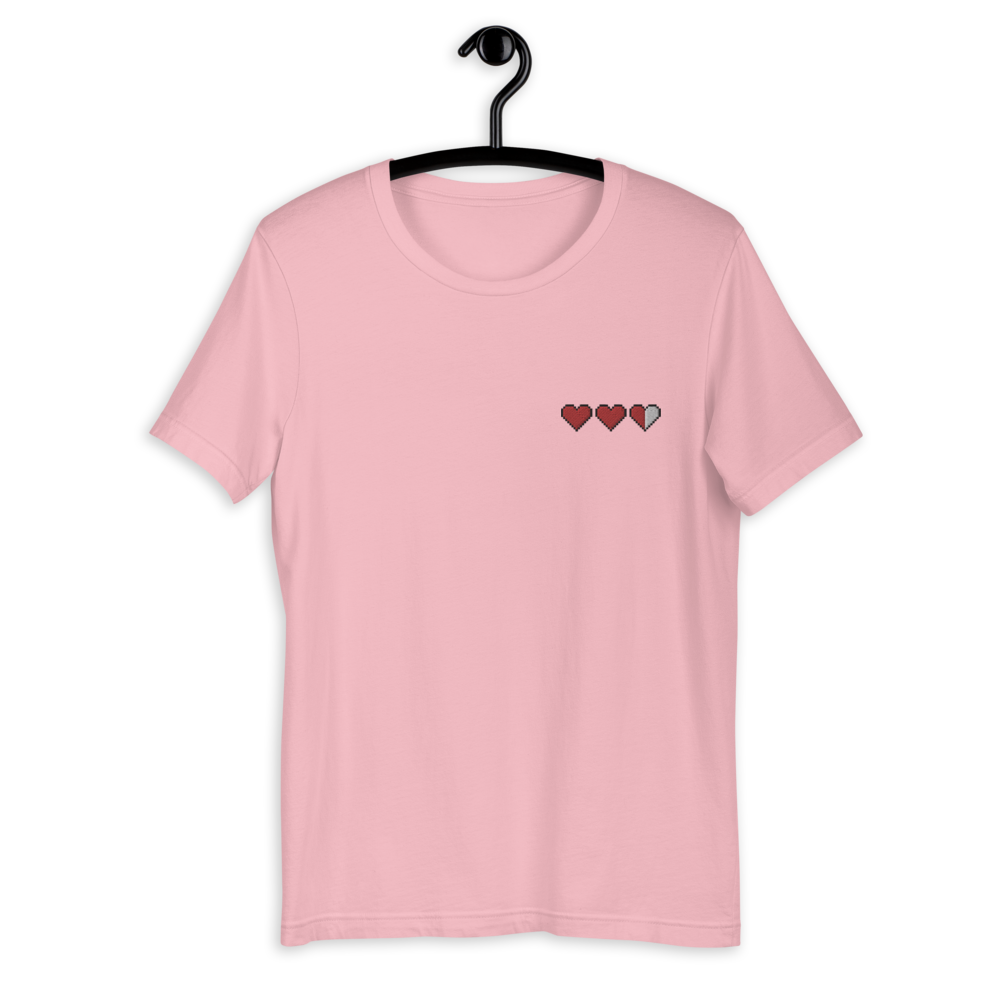 Zelda Pixel Hearts Embroidered Shirt (Unisex)