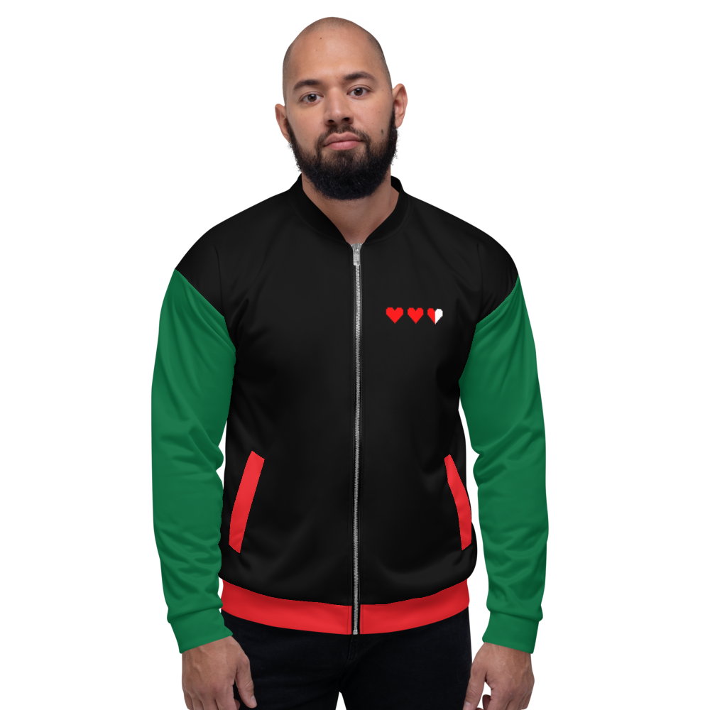 Pixel Heart Bomber Jacket (Unisex)