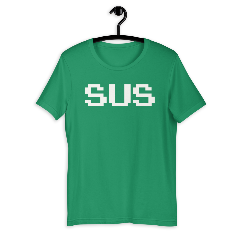 Camiseta con texto blanco Among Us Sus (Unisex)