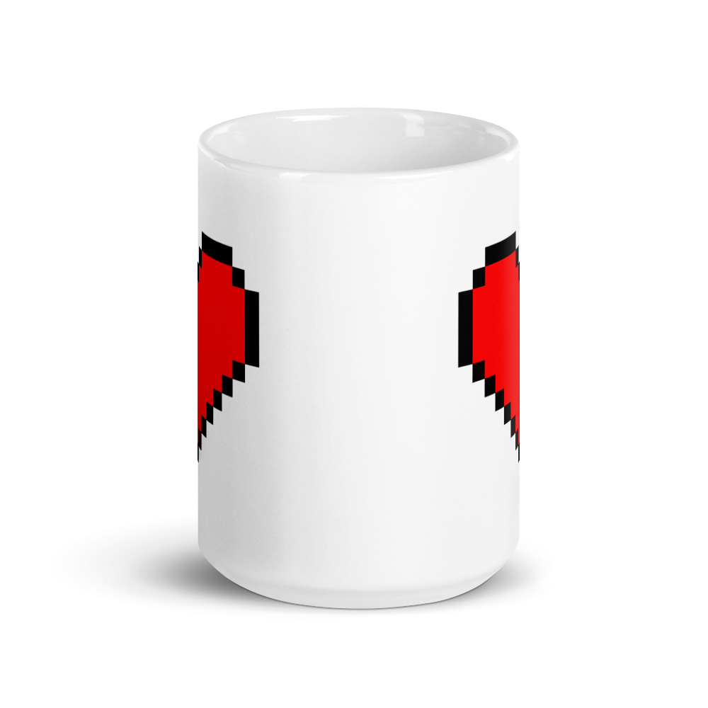 Taza Corazón de píxeles
