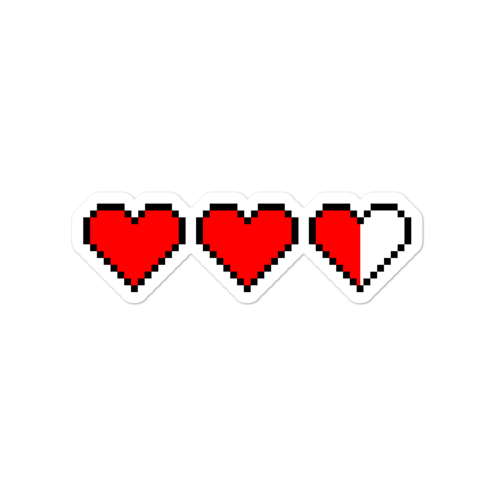 Zelda Pixel Hearts Stickers
