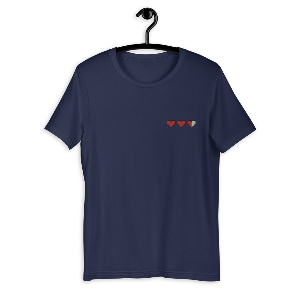 Zelda Pixel Hearts Embroidered Shirt (Unisex)