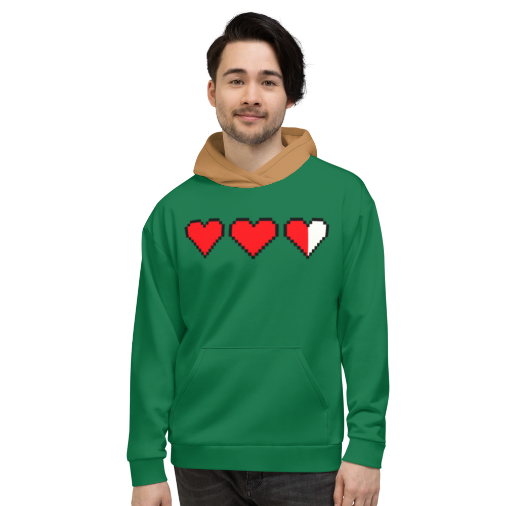 Sudadera con capucha Zelda Pixel Hearts marrón (Unisex)