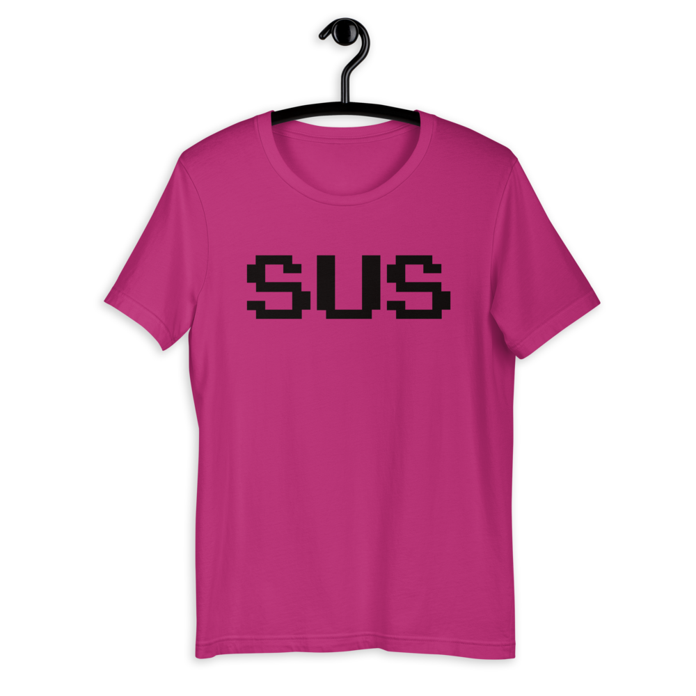 Among Us Sus Black Text T-Shirt (Unisex)