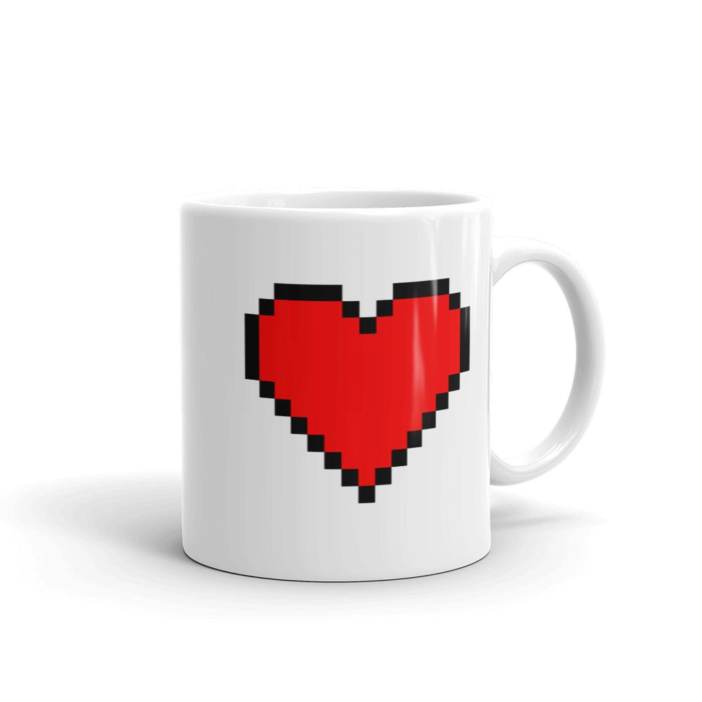 Taza Corazón de píxeles