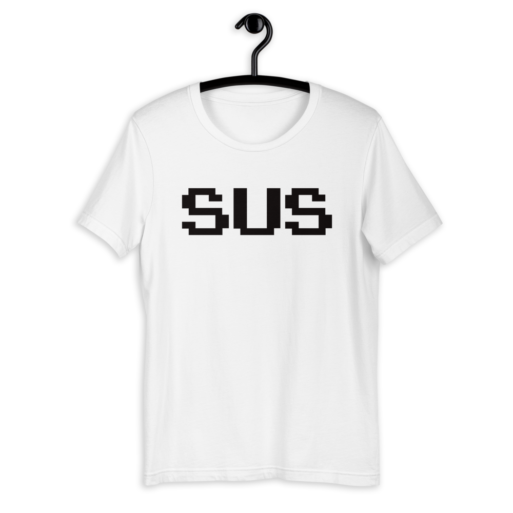 Among Us Sus Black Text T-Shirt (Unisex)