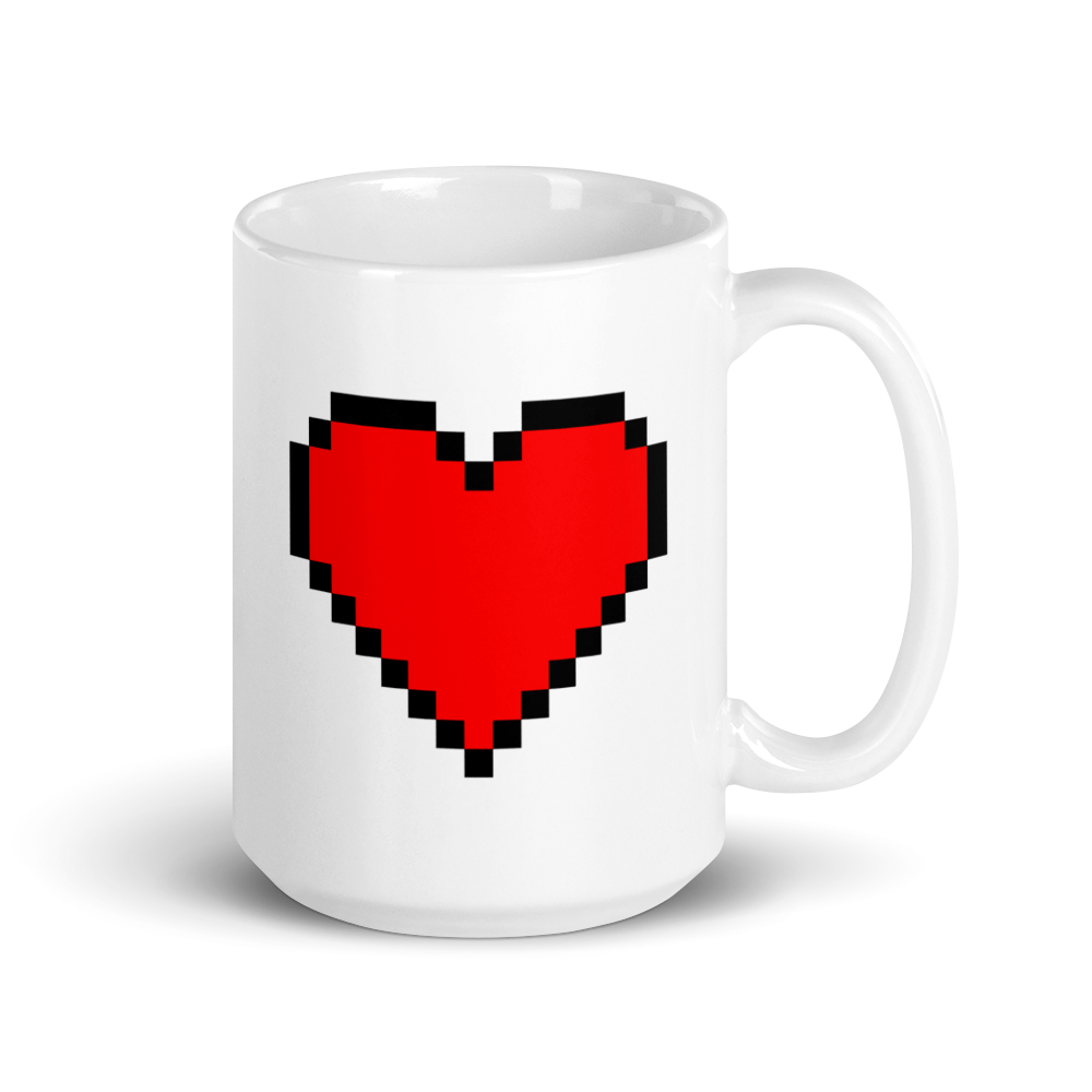 Taza Corazón de píxeles