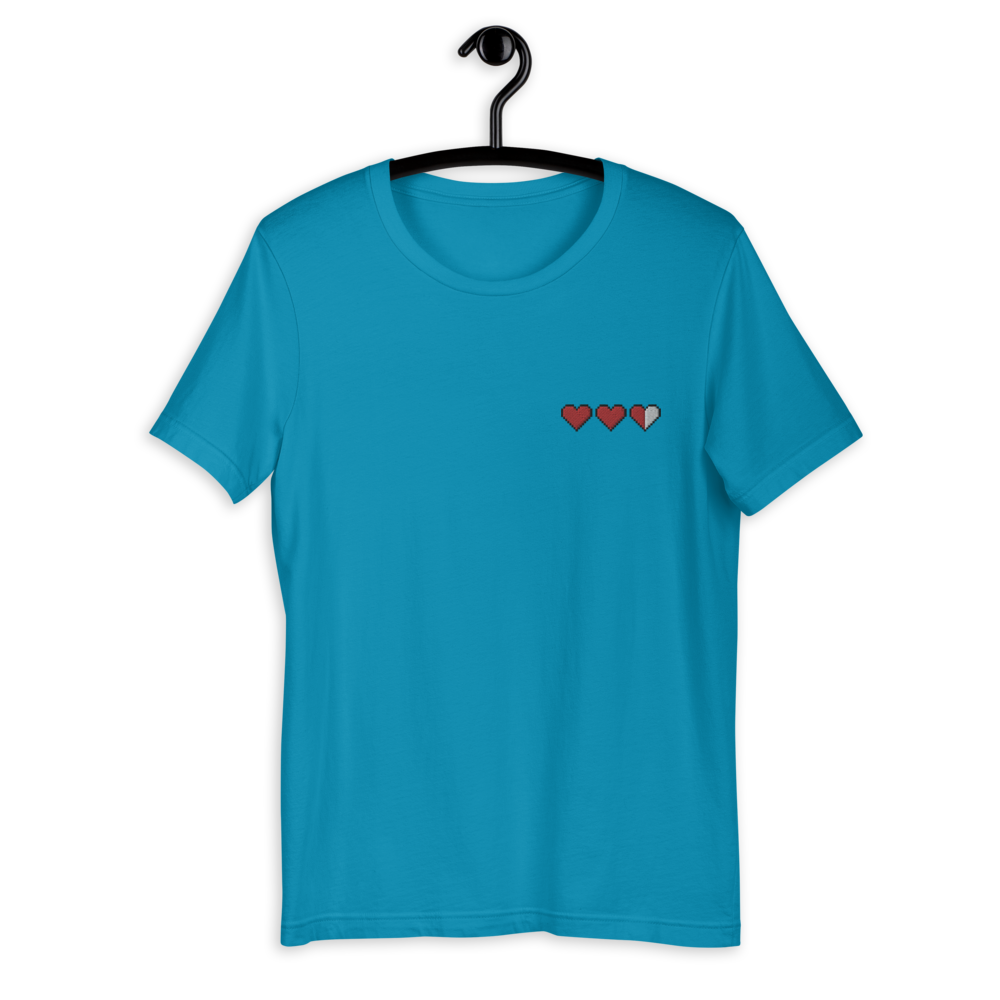 Zelda Pixel Hearts Embroidered Shirt (Unisex)