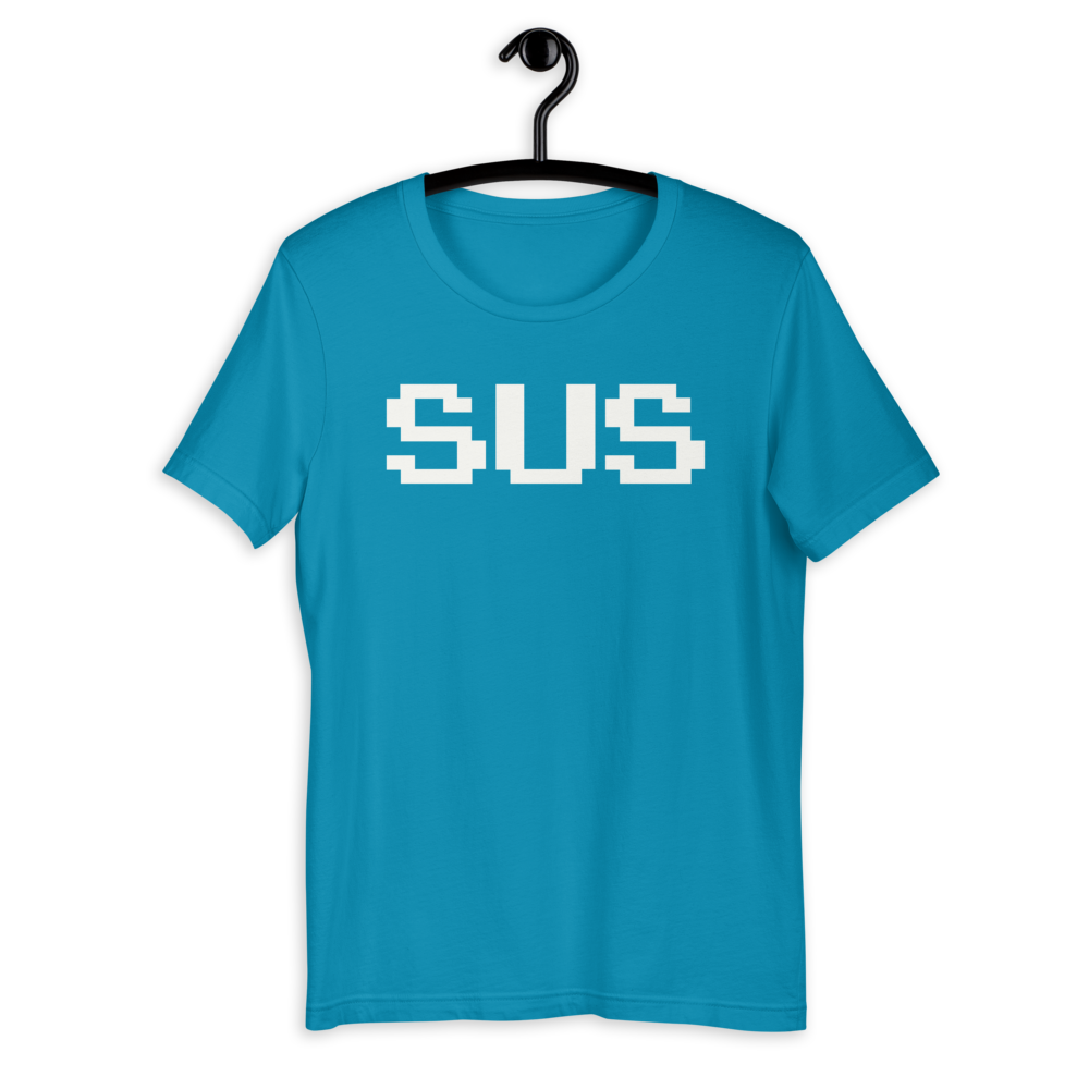 Camiseta con texto blanco Among Us Sus (Unisex)