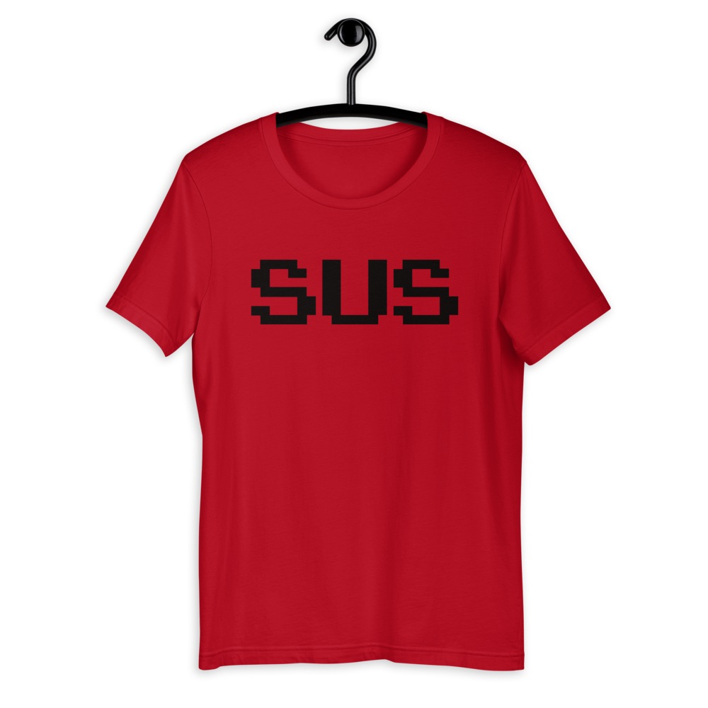 Among Us Sus Black Text T-Shirt (Unisex)