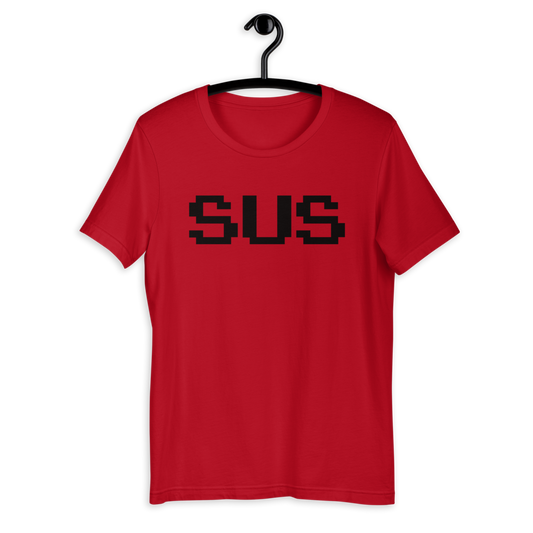 Camiseta con texto negro Among Us Sus (Unisex)
