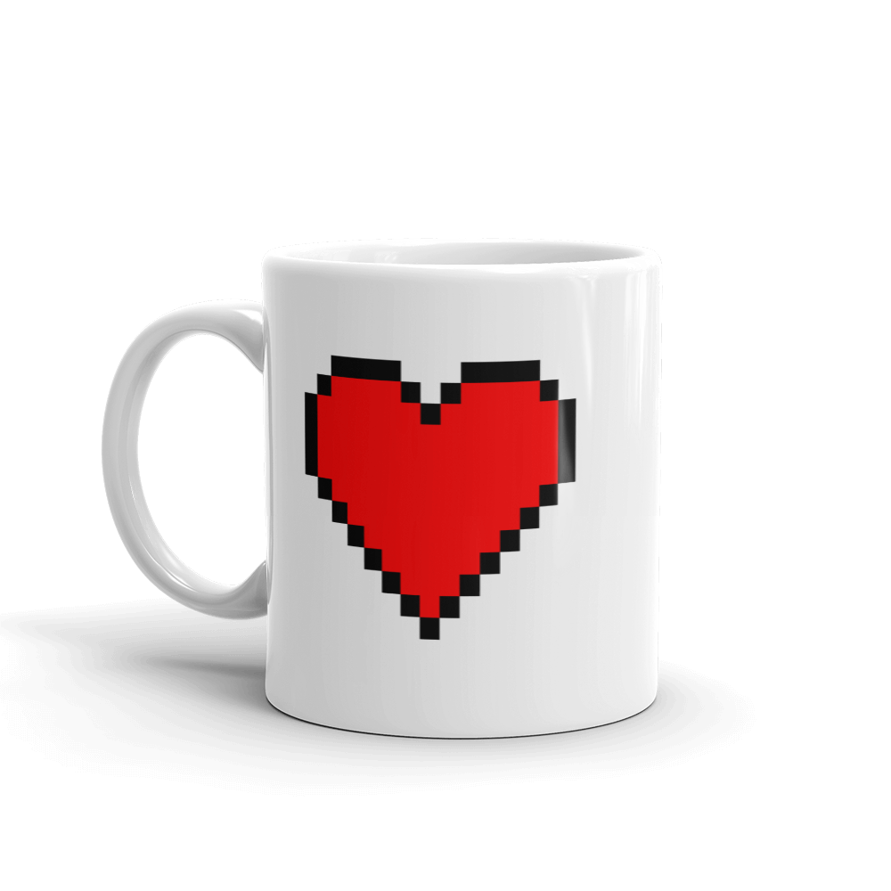 Taza Corazón de píxeles