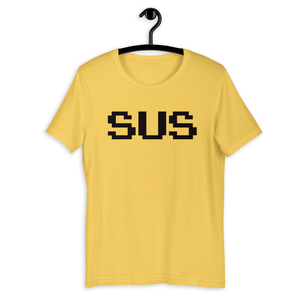Among Us Sus Black Text T-Shirt (Unisex)