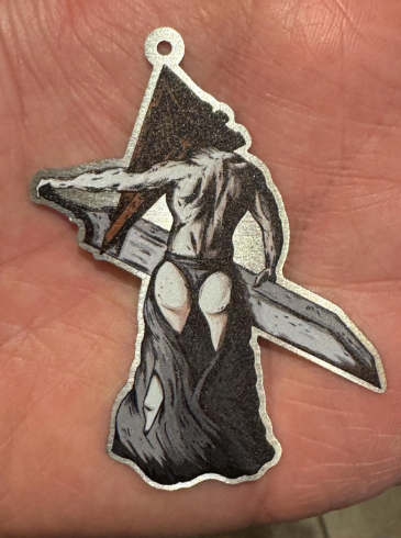 Pyramid Head Metal Keychain