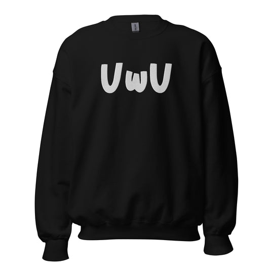 Riesiger UwU-Pullover mit Stickerei