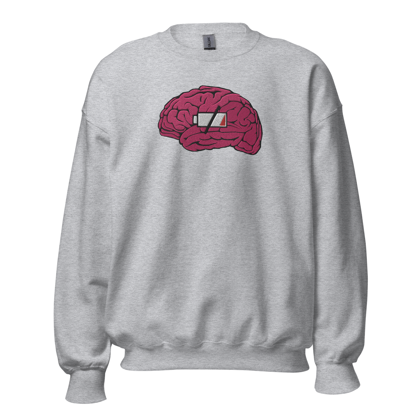 Brain Drain Großes besticktes Sweatshirt