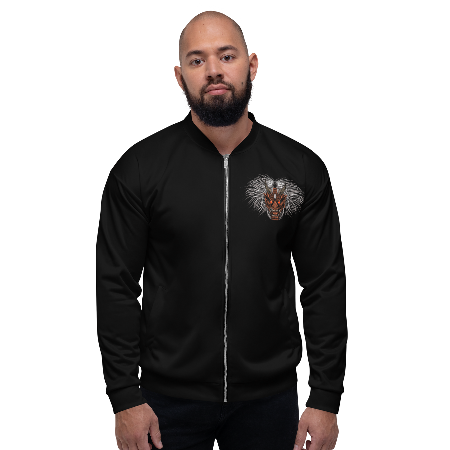 Chaqueta bomber unisex The Oni (toda negra)