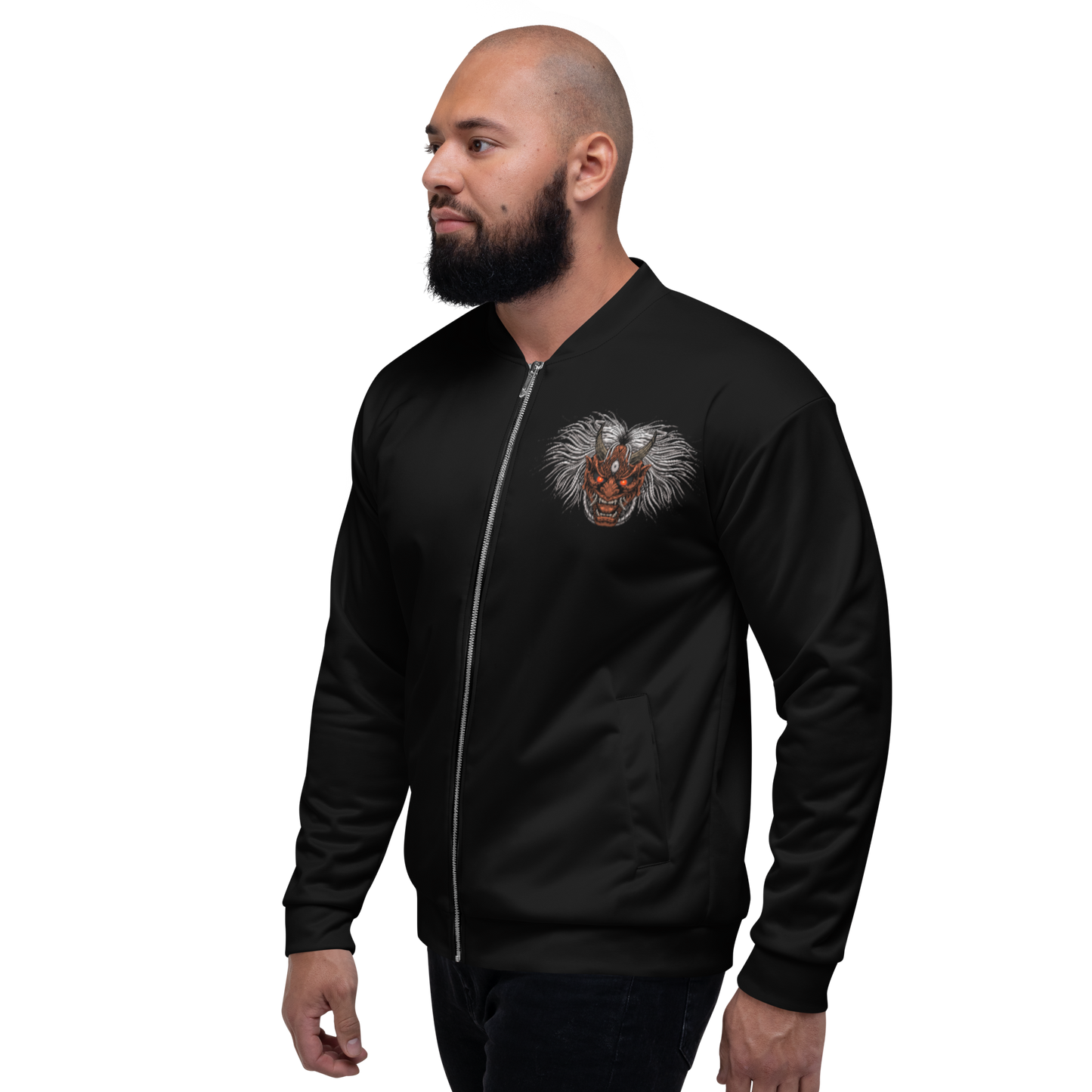 The Oni Unisex Bomber Jacket (All Black)