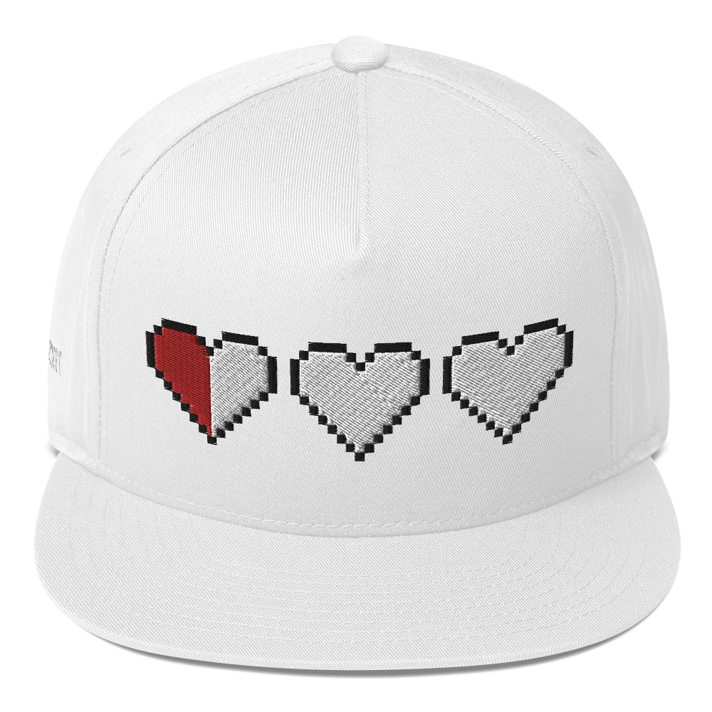 Gorra de 5 paneles de corazones vacíos