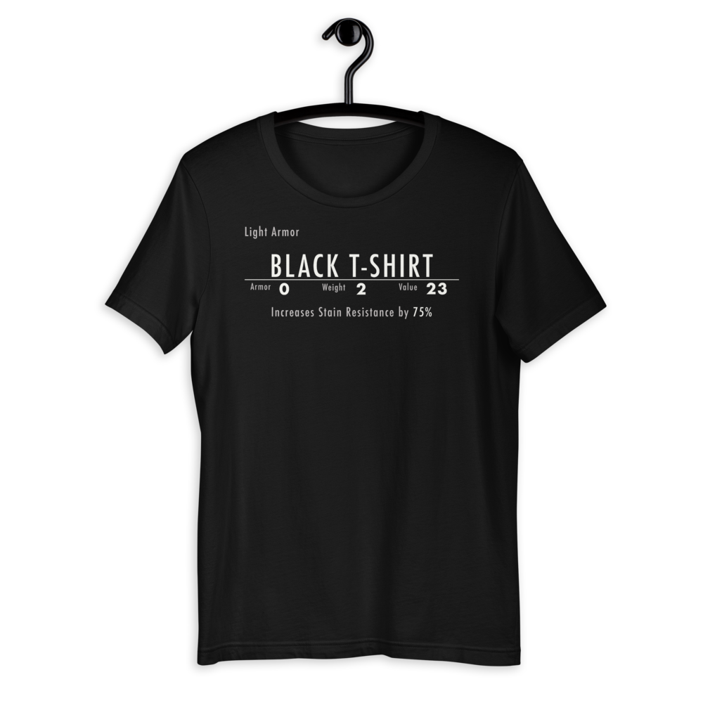 Skyrim Schwarzes T-Shirt (Unisex)