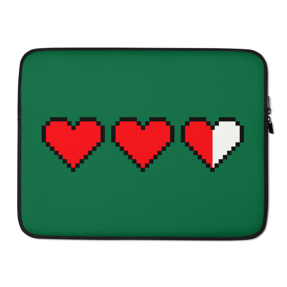 Zelda Pixel Hearts Grüne Laptophülle