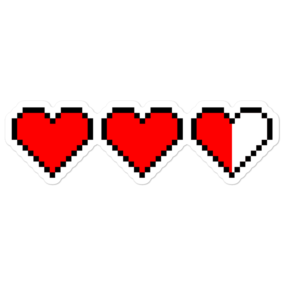 Pegatinas de corazones de píxeles de Zelda