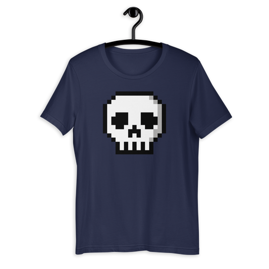 Camiseta con calavera de píxeles (unisex)