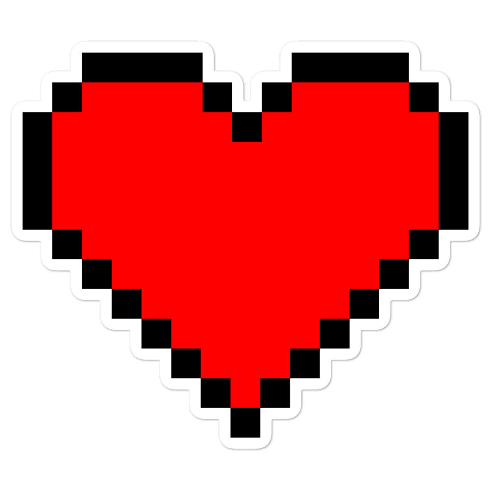 Jugador de 8 bits Pixel Heart Pegatina