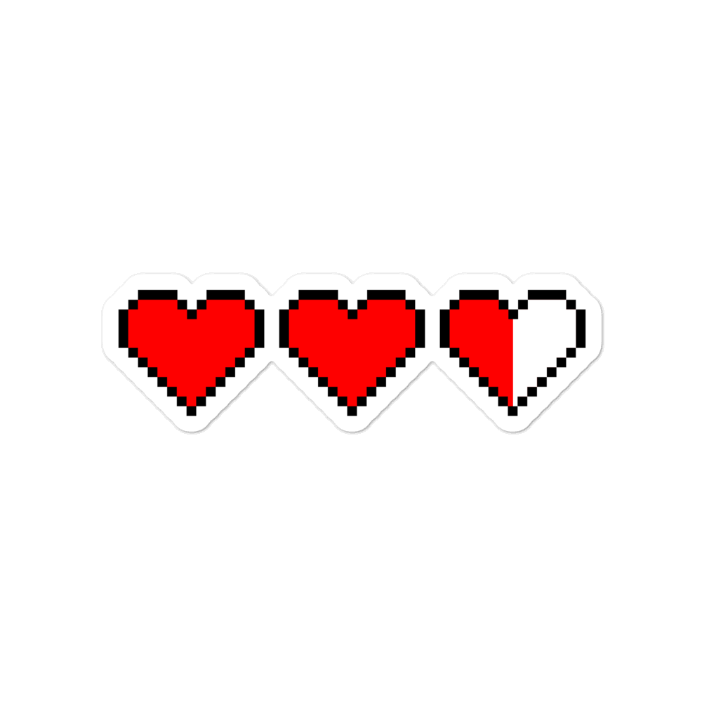 Pegatinas de corazones de píxeles de Zelda