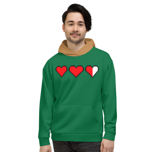 Sudadera con capucha Zelda Pixel Hearts marrón (Unisex)