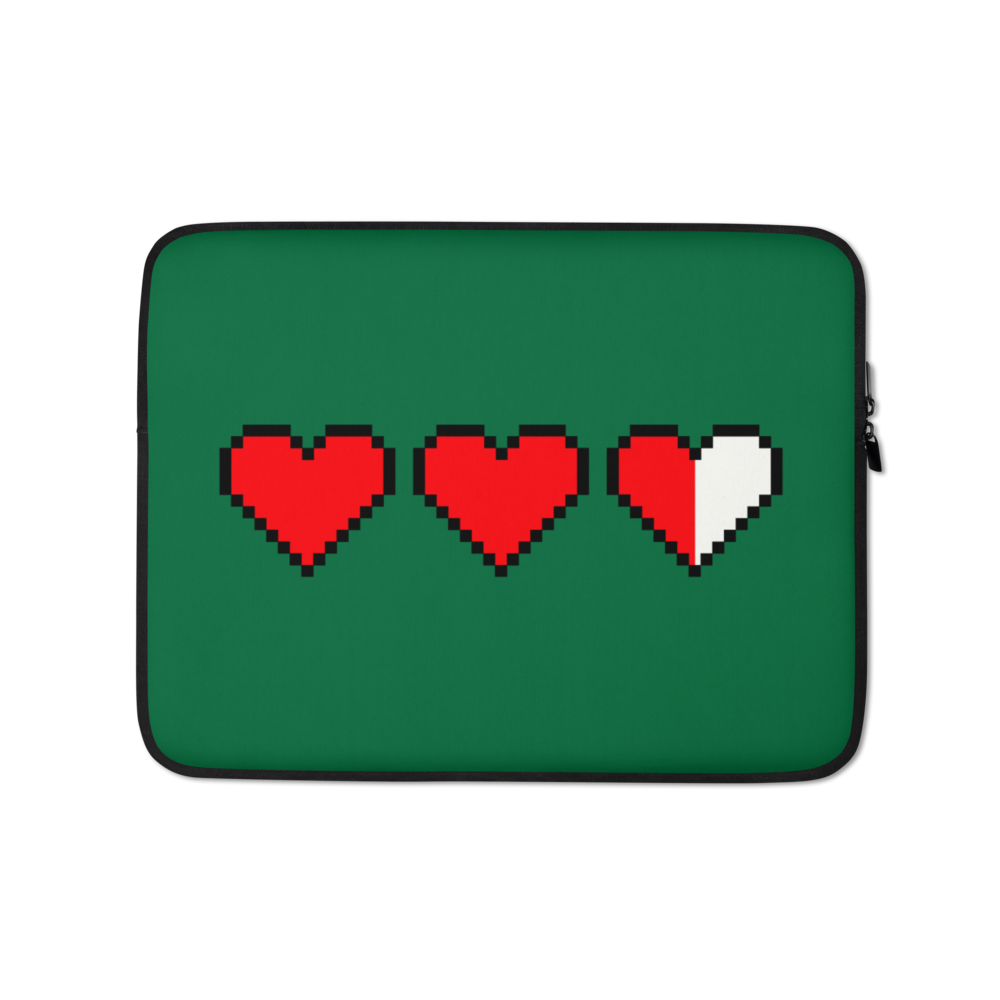 Zelda Pixel Hearts Verde Funda para portátil