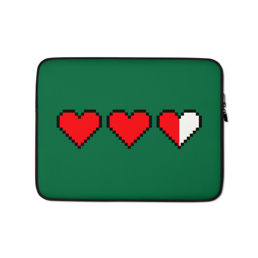 Zelda Pixel Hearts Green Laptop Sleeve