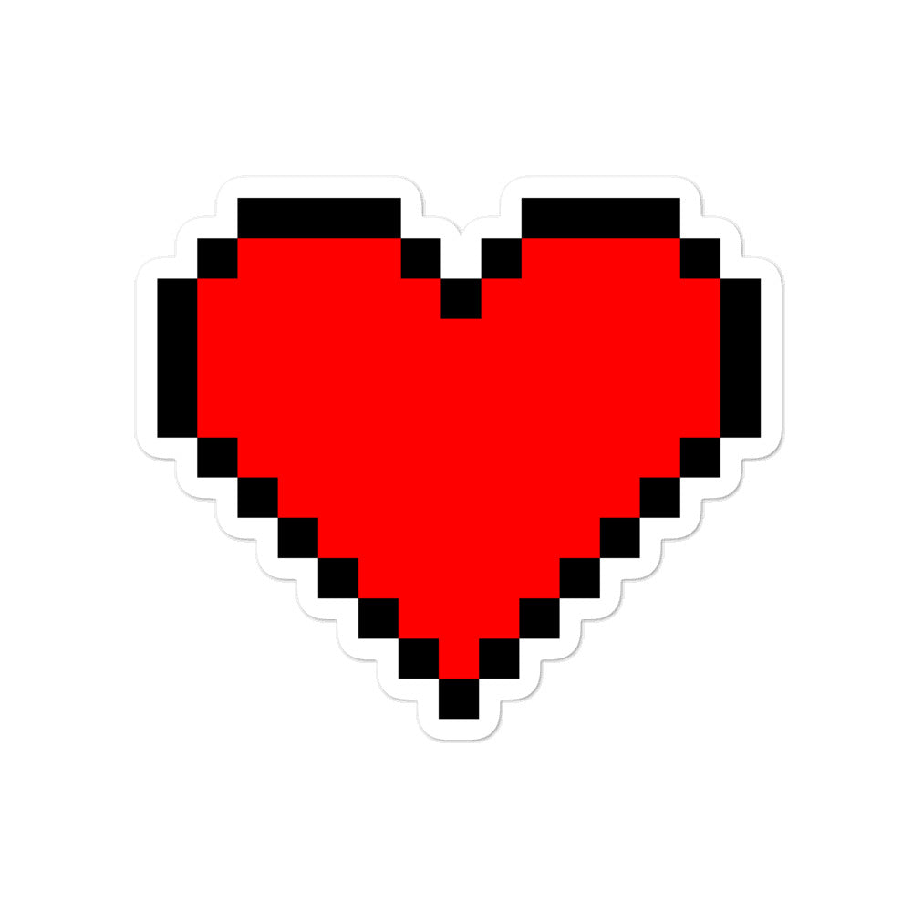 Jugador de 8 bits Pixel Heart Pegatina